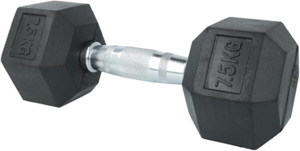 Medalist 7.5KG Rubber Coated Hex Dumbbell