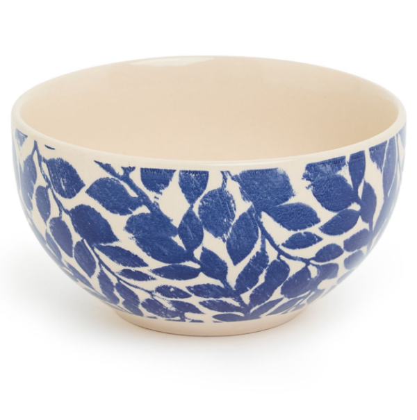 George & Mason Blue Leaf Ceramic Bowls – Set of 4